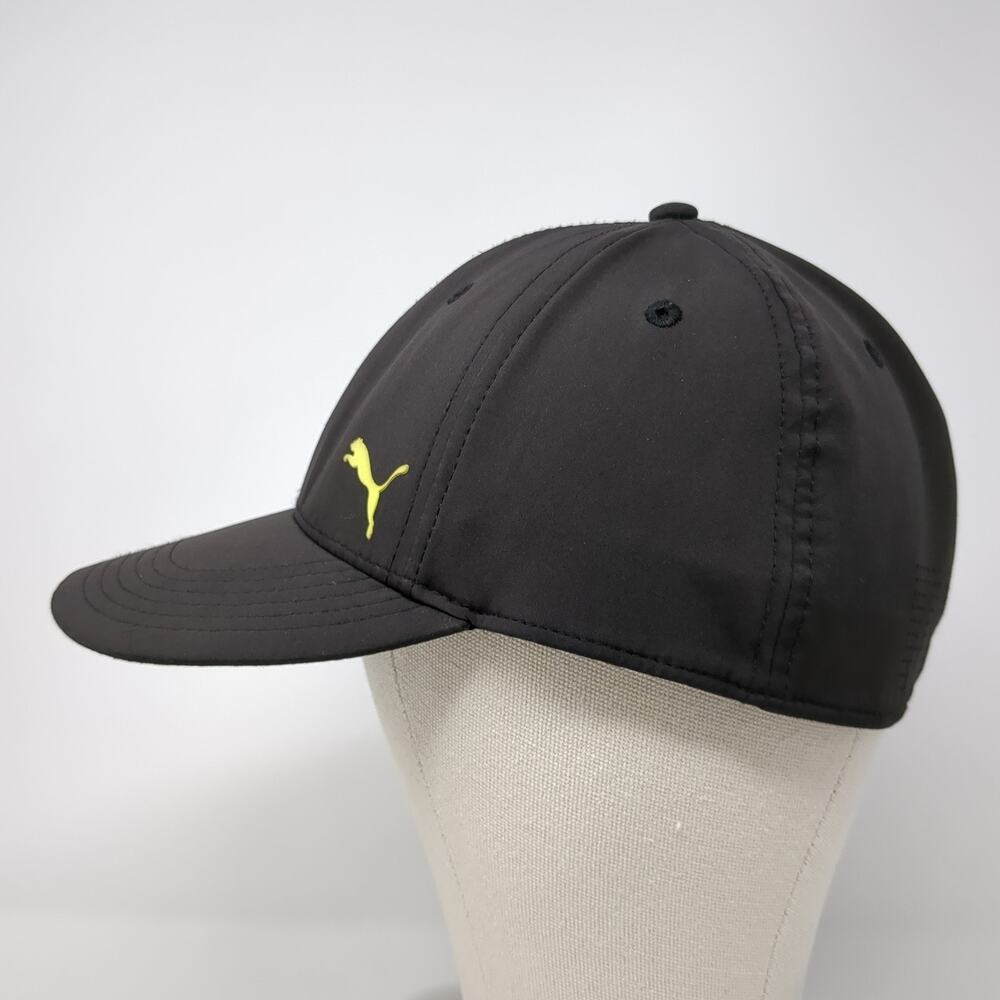 Puma Logo Fitted Baseball Hat Solid Black One Siz… - image 3